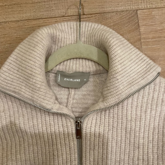 Everlane heathered oat THE HALF-ZIP SWEATER IN LUXE MERINO - Picture 4 of 6
